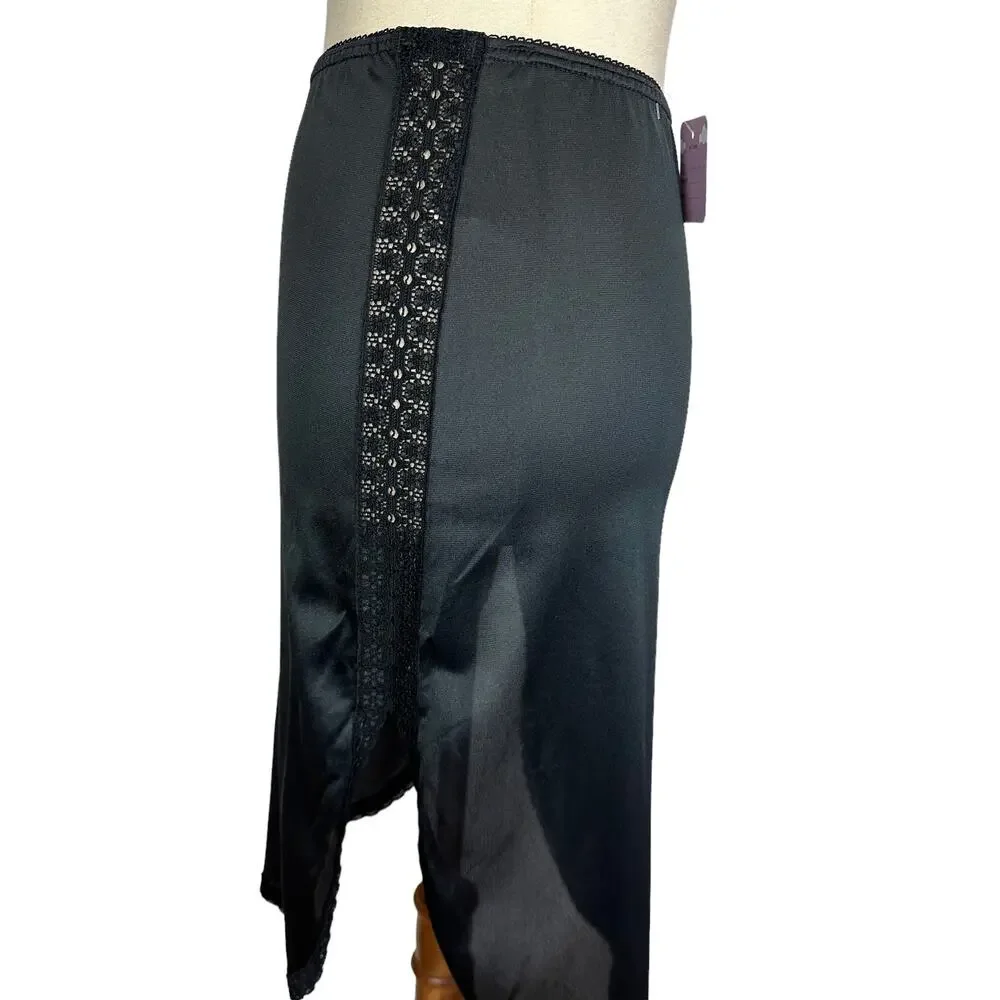 Black Half Slip Mini Skirt SMALL Vintage 60s Upcycled Lace Whimsigoth Witchy - Picture 3 of 6